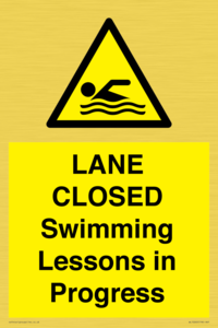 LANE CLOSED Swimming Lessons in Progress